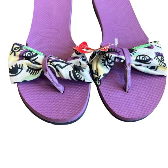 Havaianas You Saint Tropez Sandals Slides Bold Colorful Eye Print Size 9 NWT - Picture 3 of 9